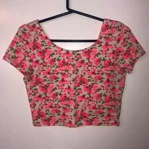 H&M Hot Pink Floral Crop Top